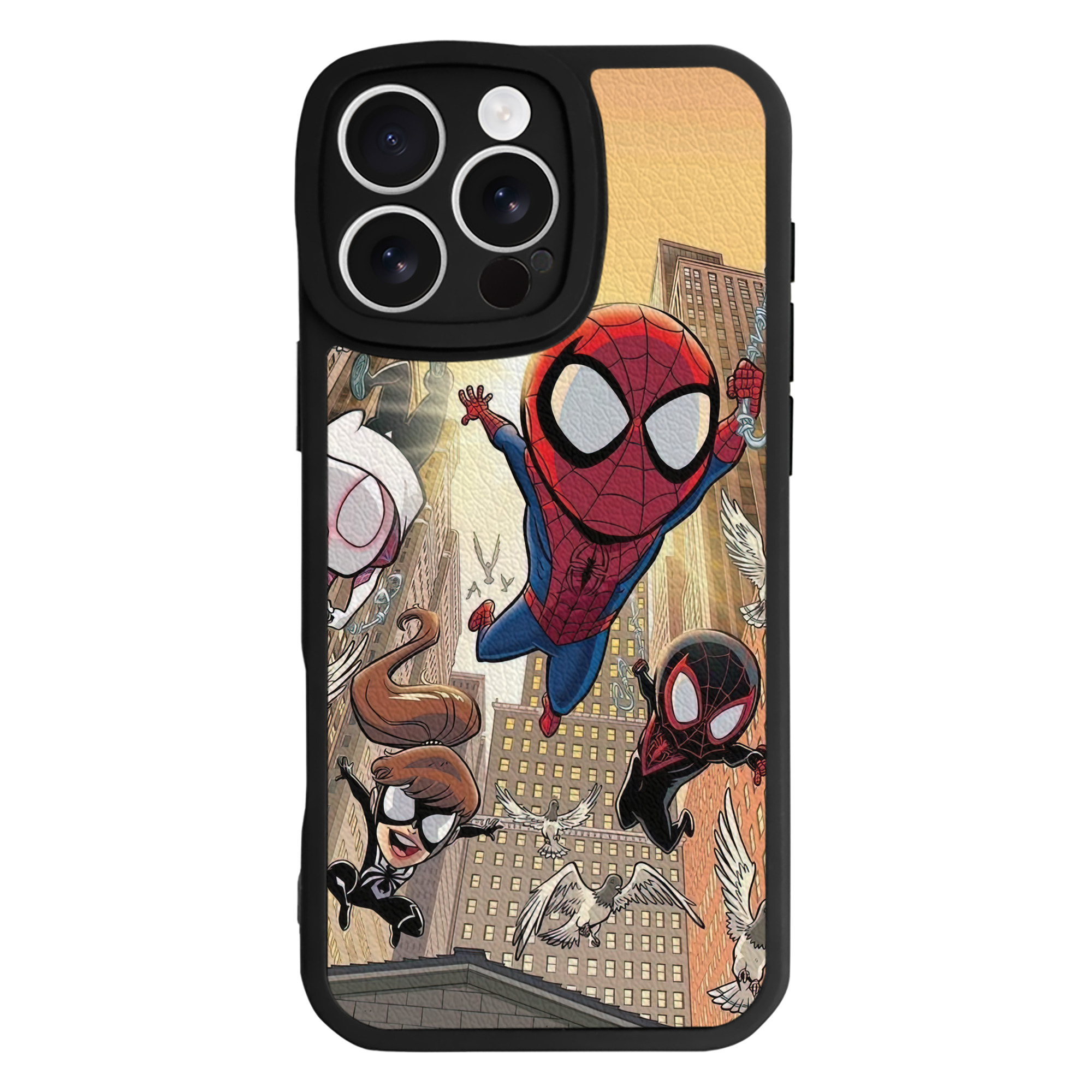 Spider Man スパイダーマン 【iPhone 16シリーズ対応】シリコンスマホケース（レザー調） 材質：シリコン